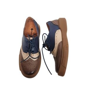 DWARVES Shoes Womens 6.5 Sheepskin Wingtip Oxford Lace Up Comfort Handmade